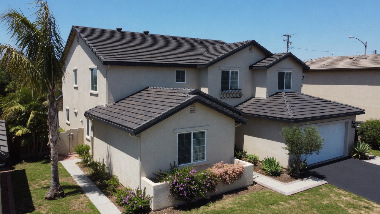 Southern California home with a newly installed architectural asphalt shingle roof